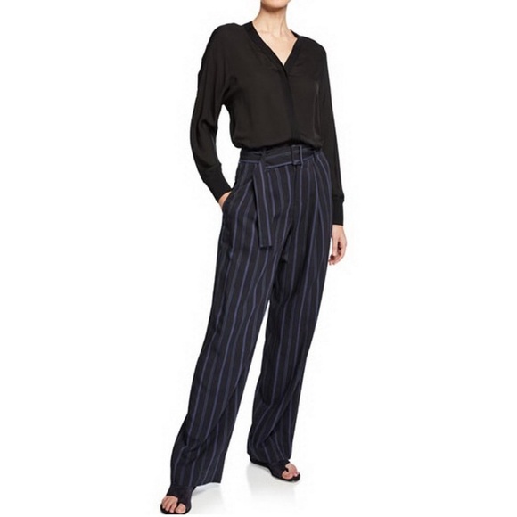 Vince Dobby Stripe Belted Wide Leg Pant - Picture 3 of 10